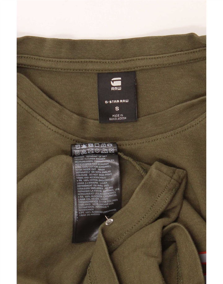 Męski T-shirt z grafiką G-Star, mały, bawełniany khaki