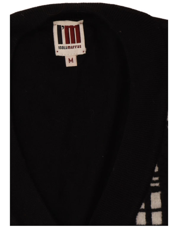 Damski podkoszulek bez rękawów I'M ISOLA MARRAS z długą kamizelką, UK 14, średnie czarne paski