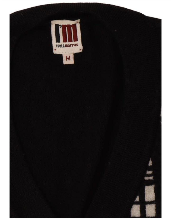 Damski podkoszulek bez rękawów I'M ISOLA MARRAS z długą kamizelką, UK 14, średnie czarne paski