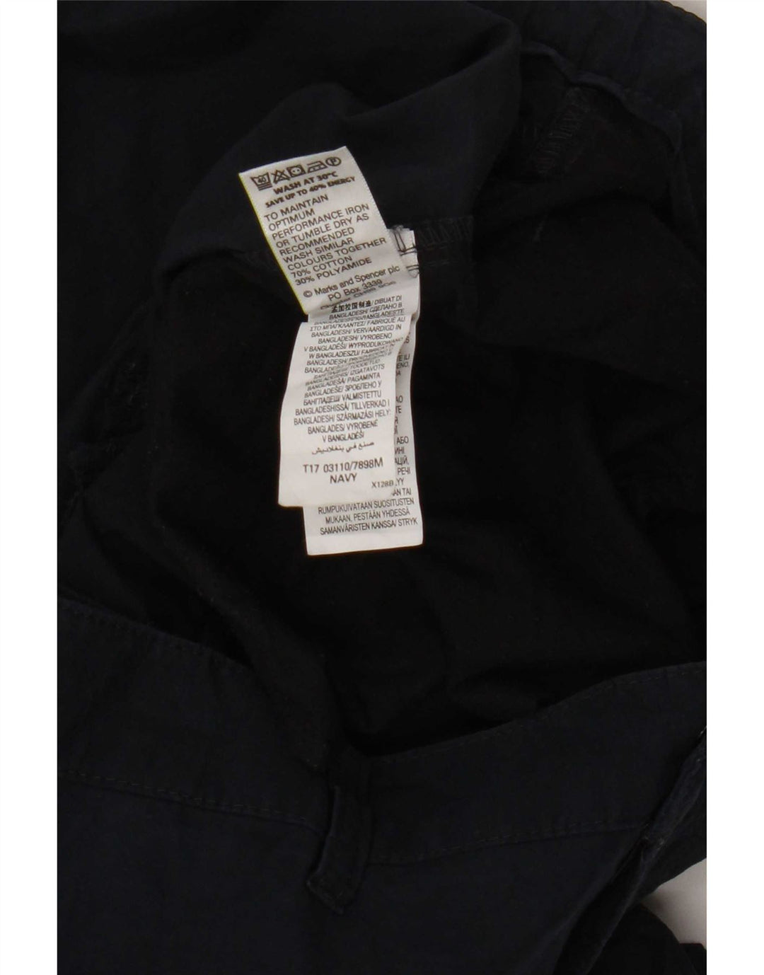 Męskie spodenki cargo Marks & Spencer W38 XL, granatowe, bawełniane