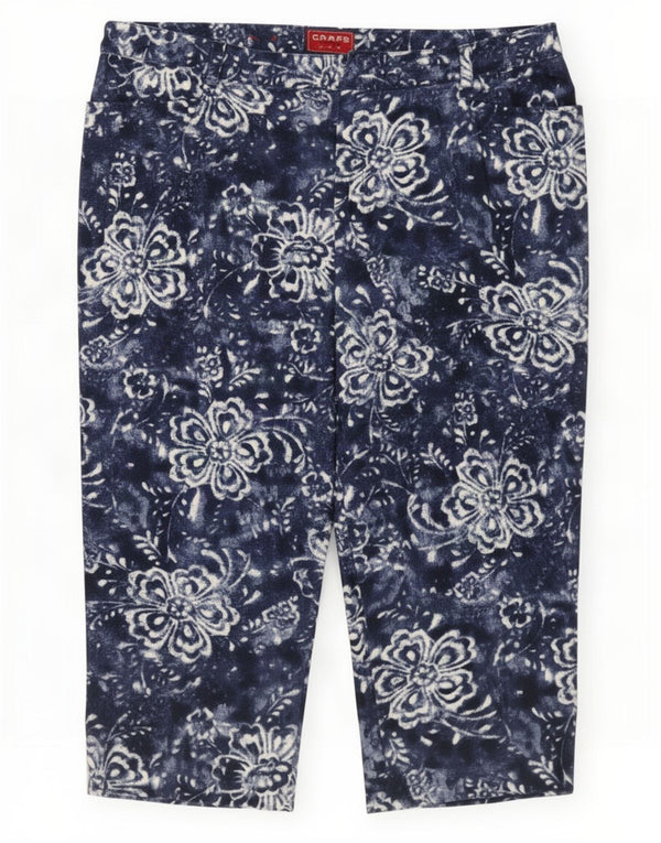Spodnie damskie Chaps Slim Capri US 16 2XL W38 L21 Niebieska bawełna w kwiaty