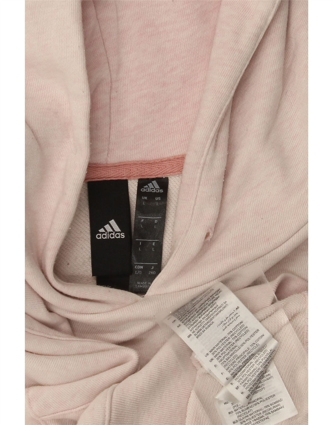 Męski sweter z kapturem ADIDAS, duży, różowy, bawełniany