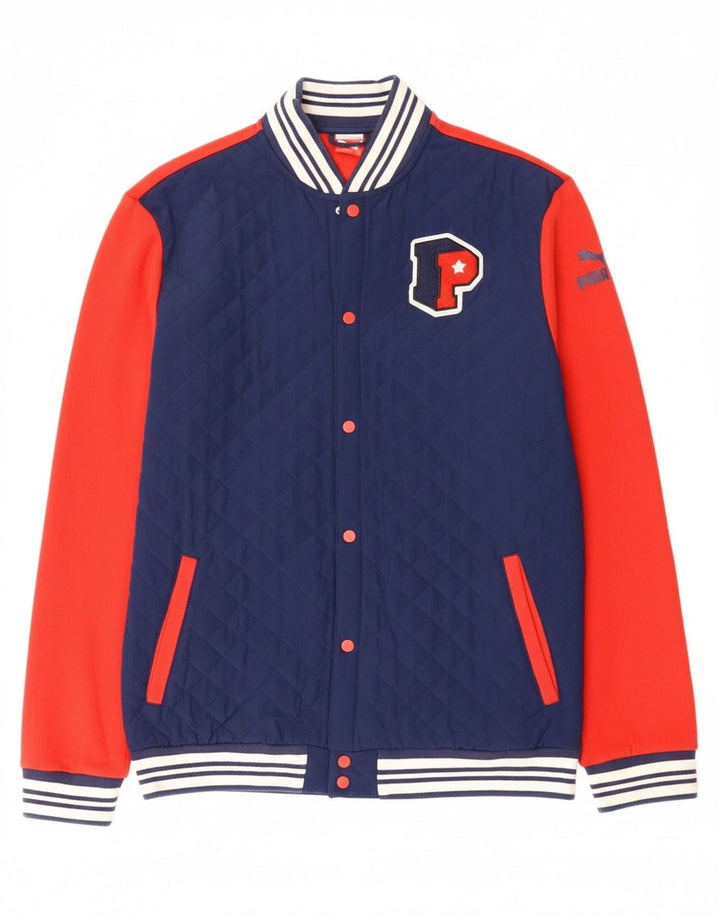 PUMA Boys Graphic Varsity Jacket 15-16 Years Red Colourblock Vintage Puma and Second-Hand Puma from Messina Hembry 