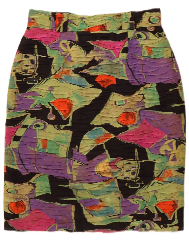 Vintage damska spódnica ołówkowa w abstrakcyjny wzór EU 38 Medium W28 wielobarwna