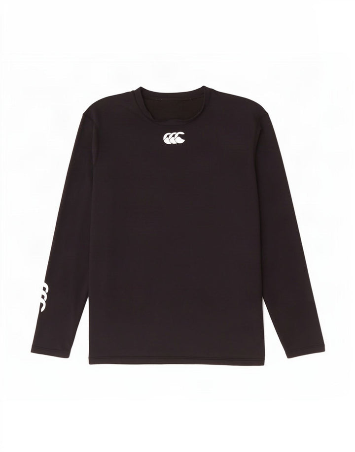 Męski top z grafiką Canterbury z długim rękawem, mały, czarny nylon
