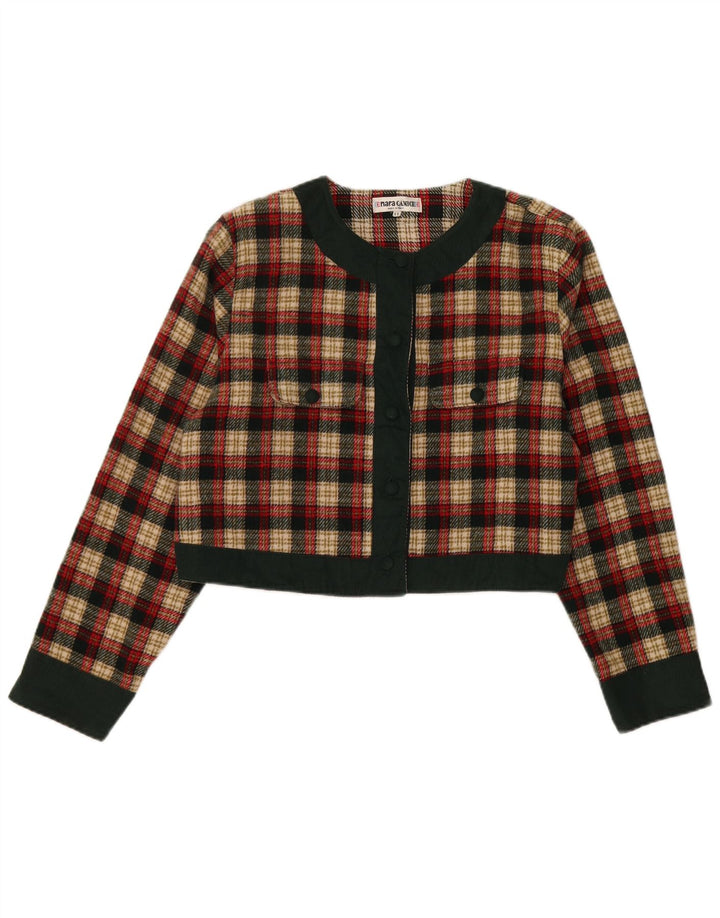 Enara Camice damska marynarka zapinana na 5 guzików UK 14, średnia czerwona kratka