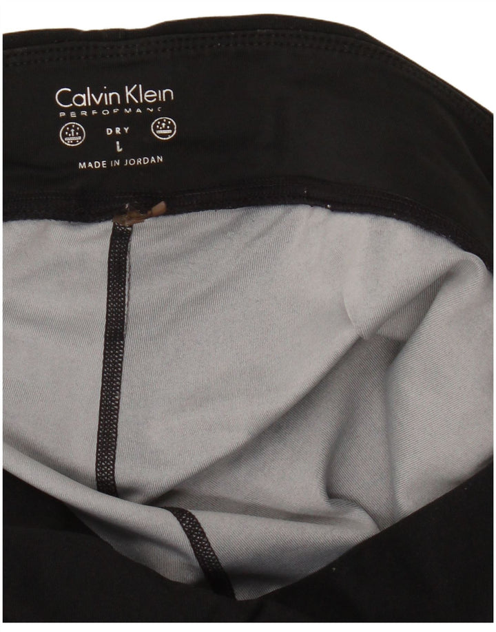Legginsy damskie Calvin Klein UK 14, duże, czarne, geometryczne