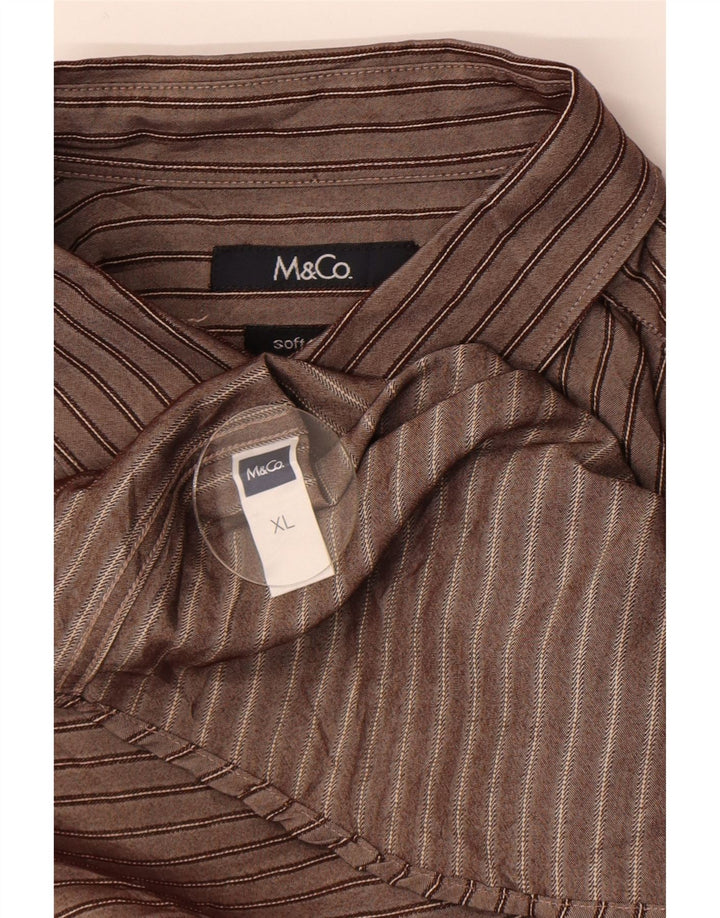 Koszula męska M&Co XL z wiskozy w brązowe paski