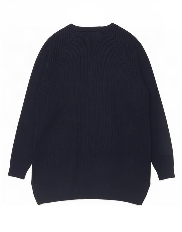 Marks & Spencer Damski sweter rozpinany UK 14, średni granatowy, wiskoza