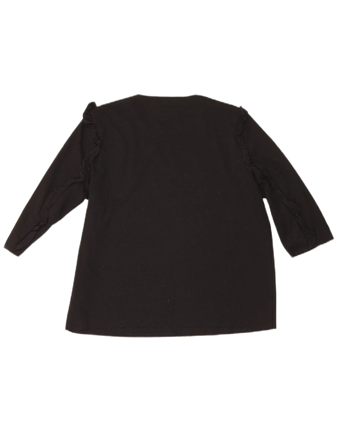 Top damski Zara z rękawem 3/4, UK 16, duży, czarny, bawełniany