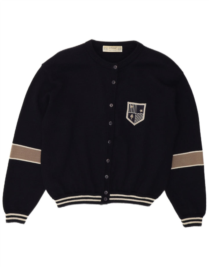 Sweter damski St Michael UK 16/18, duży granatowy, blok kolorów