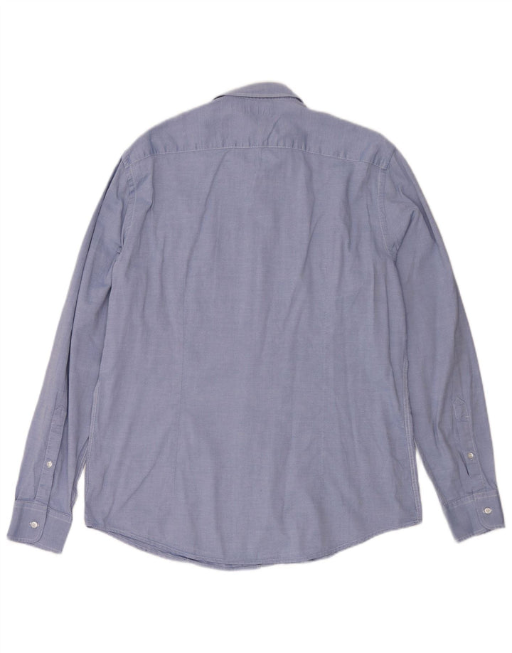 Koszula męska Trussardi Jeans, rozmiar 43 XL, niebieska, bawełniana
