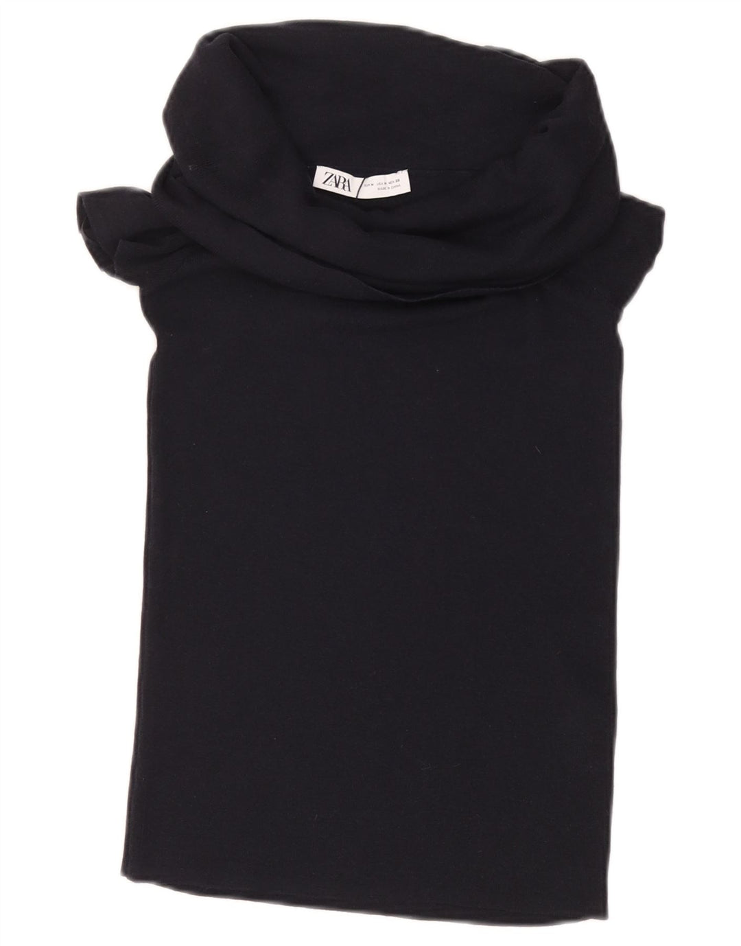 Damska krótka bluzka ZARA UK 12 Średnia czarna wiskoza