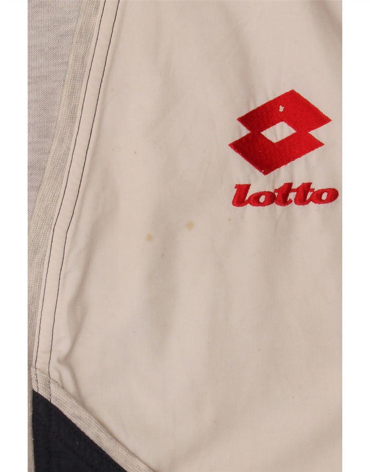 Męska bluza dresowa bez rękawów Lotto z grafiką, duża, biała, z blokami kolorów