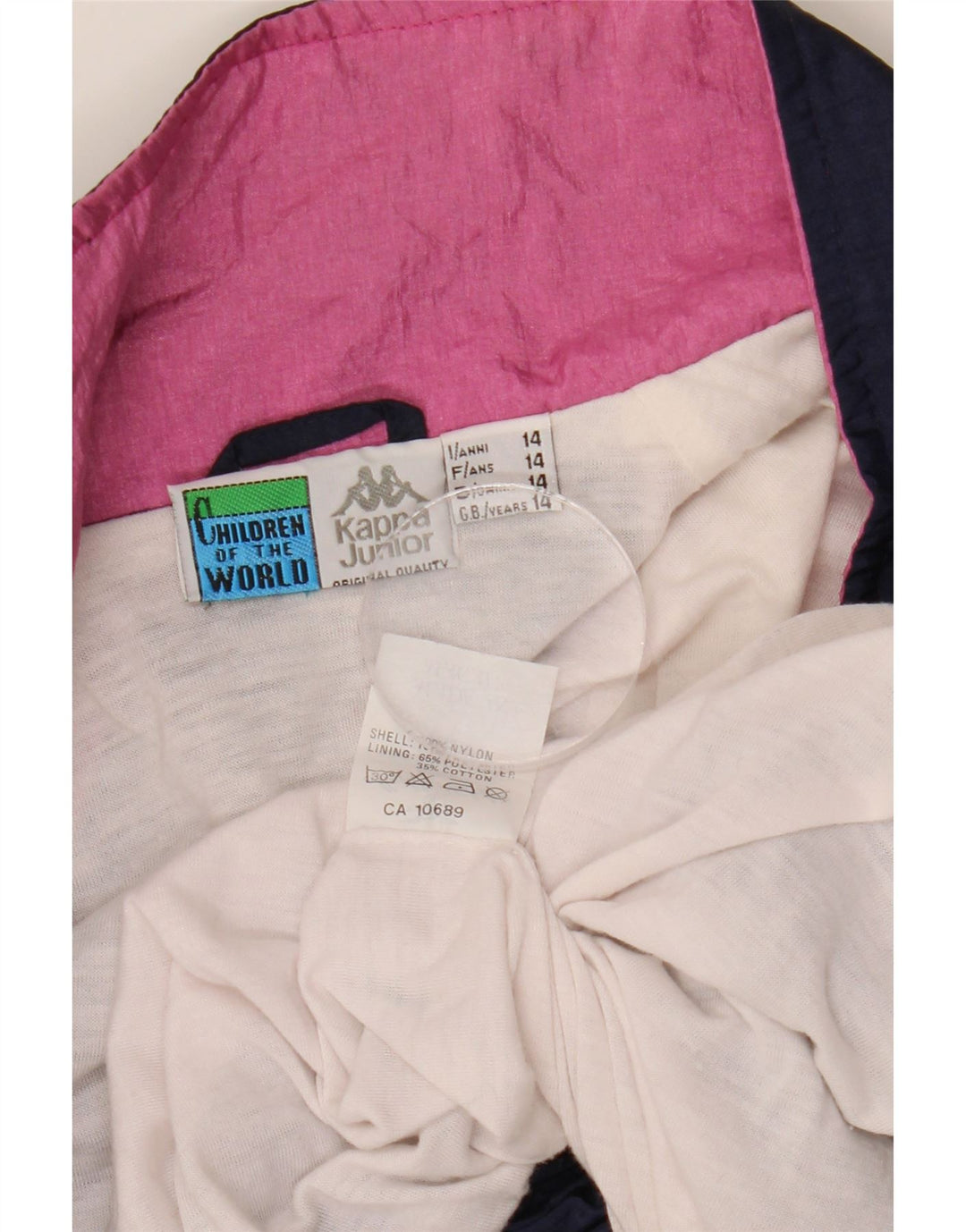 Chłopięca kurtka dresowa KAPPA z grafiką, 13-14 lat, granatowa, z blokami kolorów