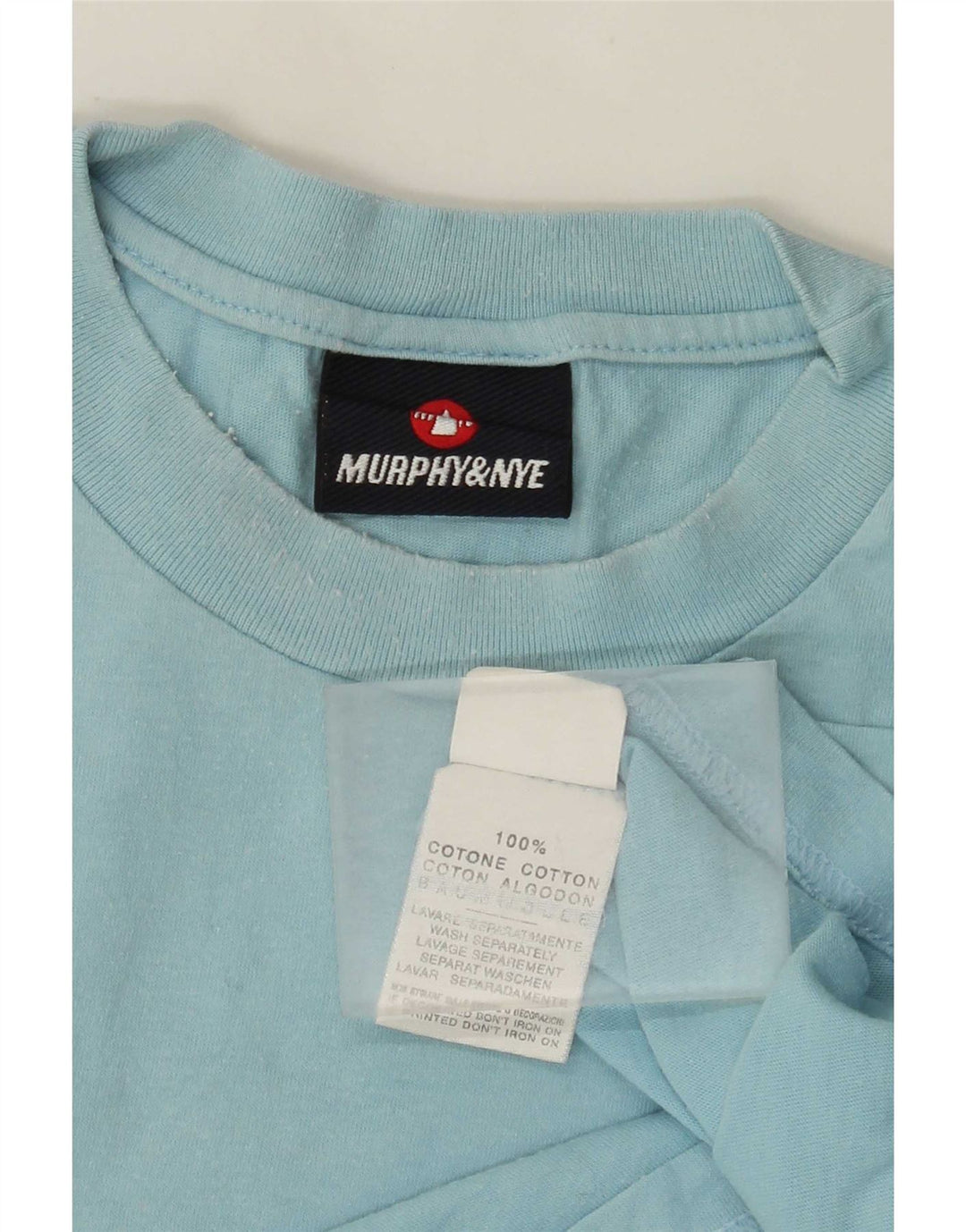 Męski T-shirt z grafiką Murphy & Nye, duży, niebieski, bawełniany