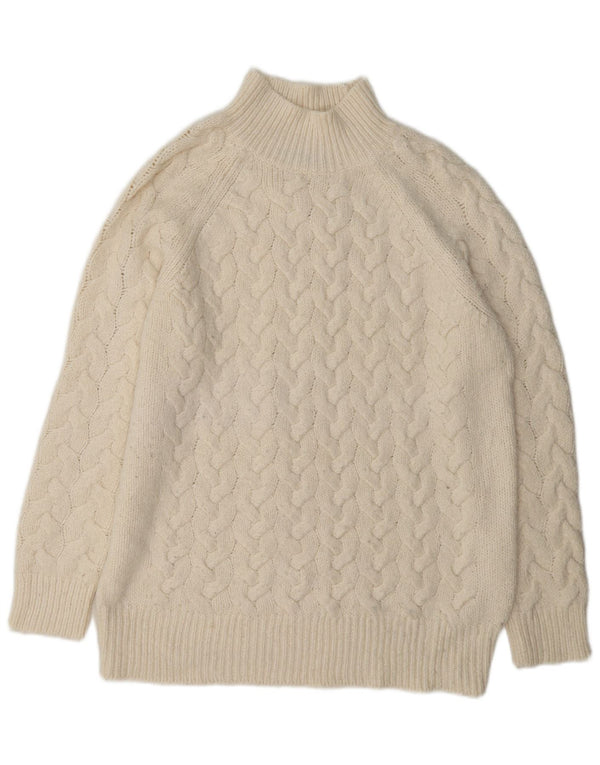 Marks & Spencer Damski sweter z golfem UK 14 Medium Off White Cl