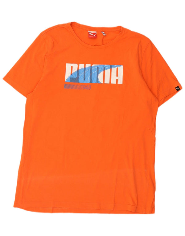 Męska koszulka z grafiką Puma XL, pomarańczowa, bawełniana