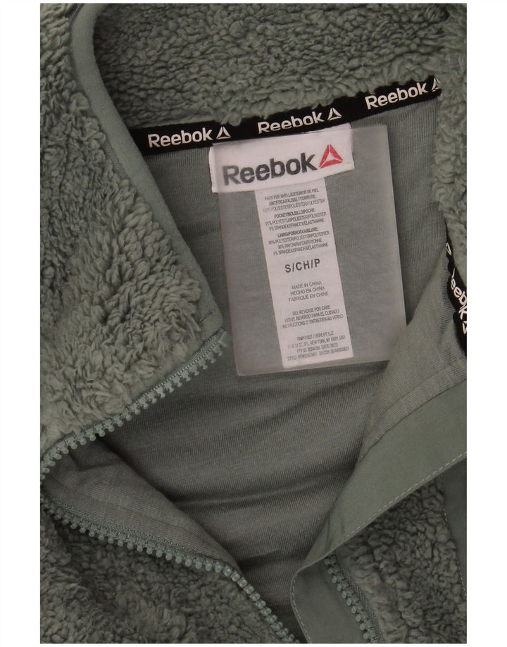 Damska kurtka polarowa Reebok Oversize UK 10, mała, zielona, poliester