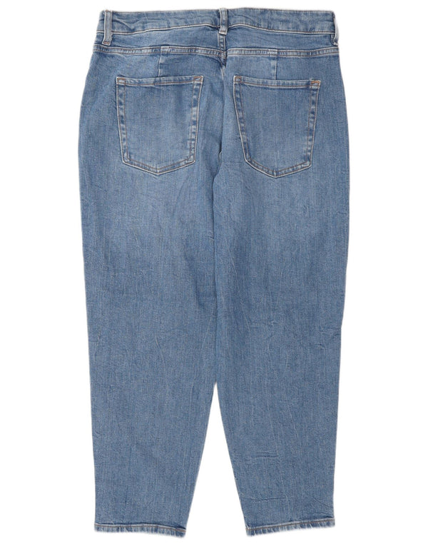 Marks & Spencer Damskie dżinsy Mom Cropped UK 14 Large W34 L25 Niebieskie bawełniane