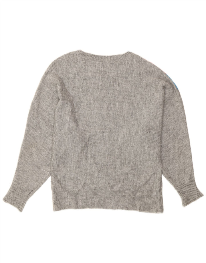 Damski sweter M&Co z dekoltem w kształcie łódki w kształcie nietoperza, UK 14, w średnie szare paski
