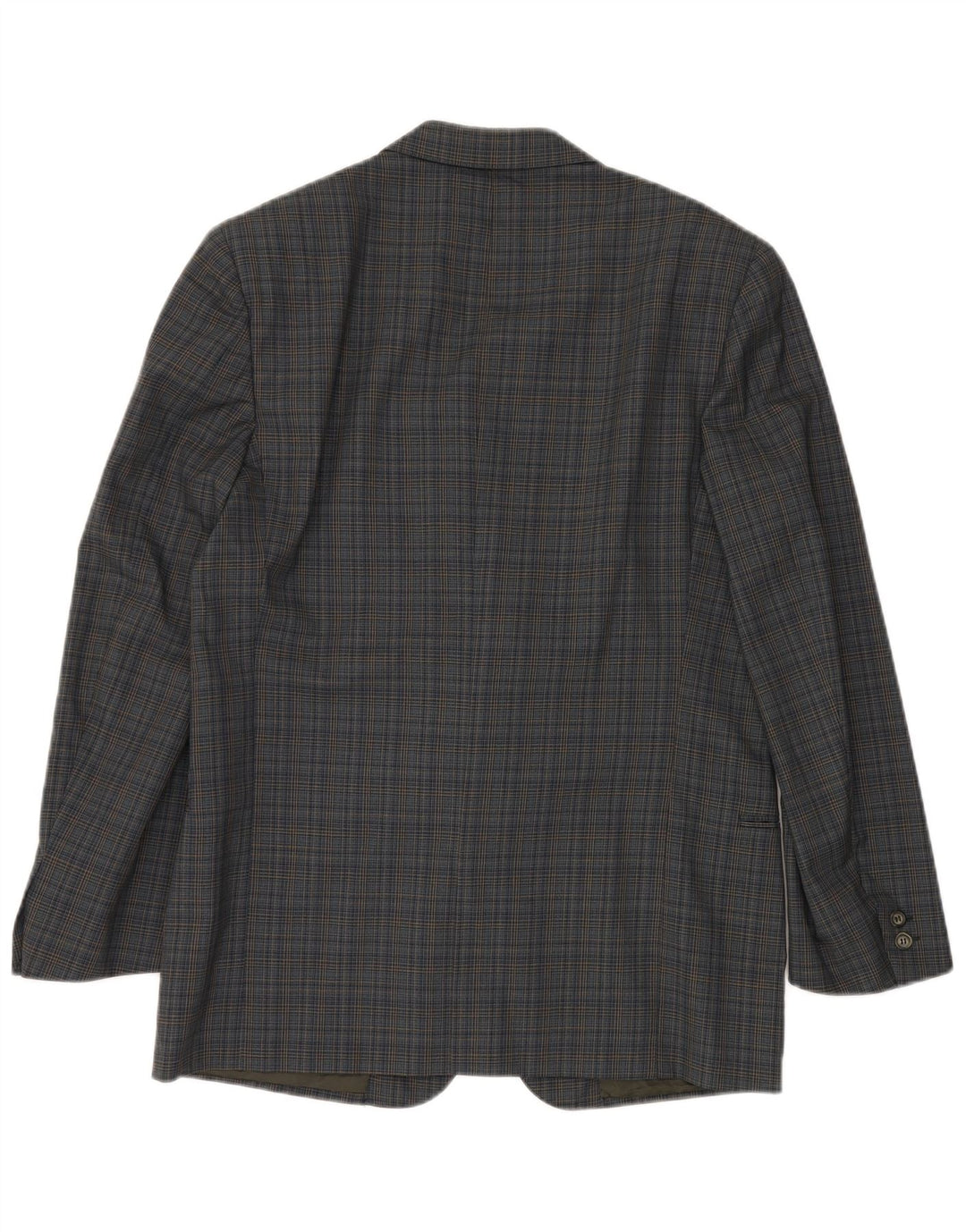 VALENTINO Męska marynarka zapinana na 2 guziki IT 50 w dużą niebieską wiskozę w kratę