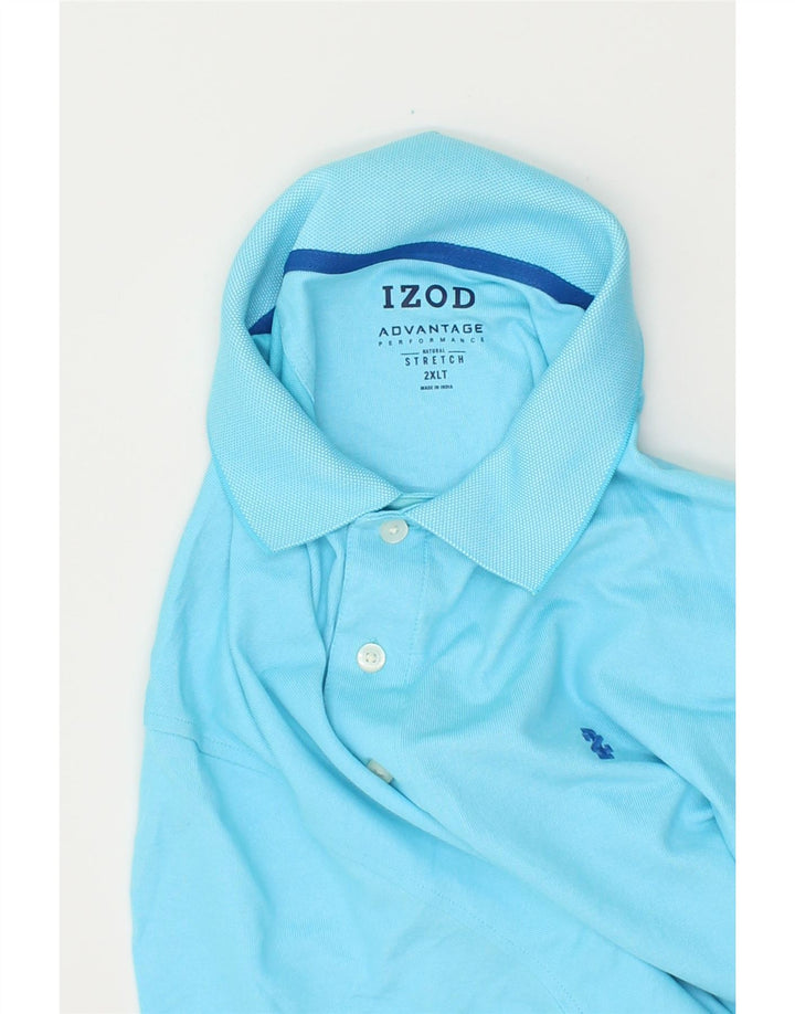 IZOD Mens Stretch Polo Shirt 2XL Blue Cotton Vintage Izod and Second-Hand Izod from Messina Hembry 