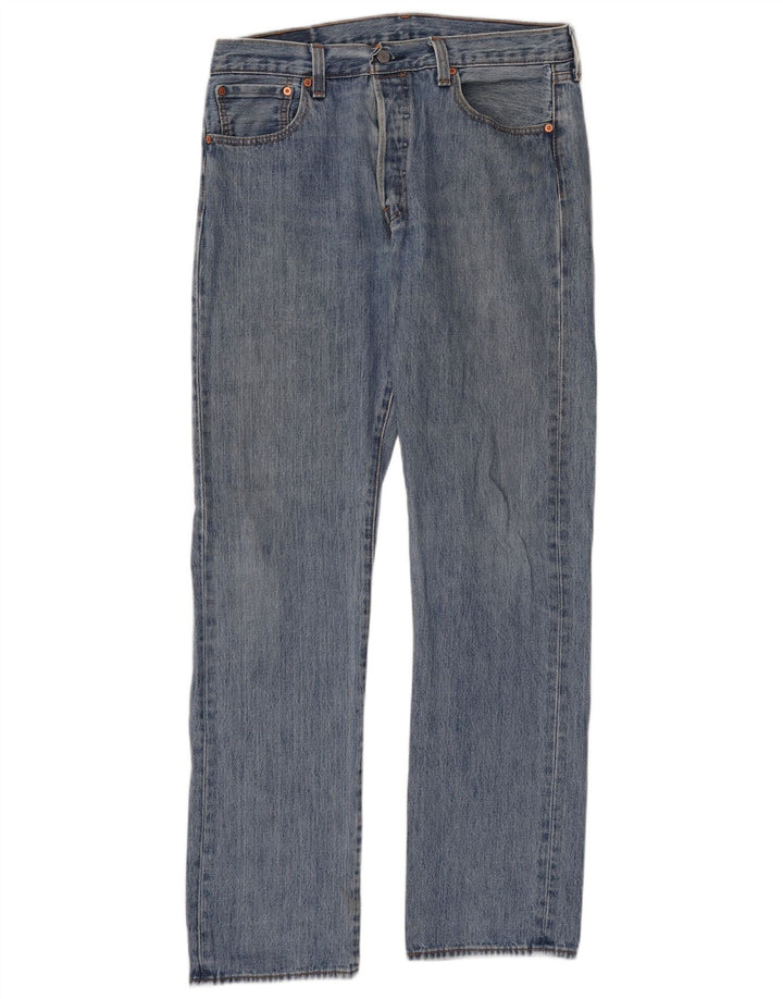 Męskie dżinsy Levi's 501 Straight W34 L34 Niebieskie bawełniane