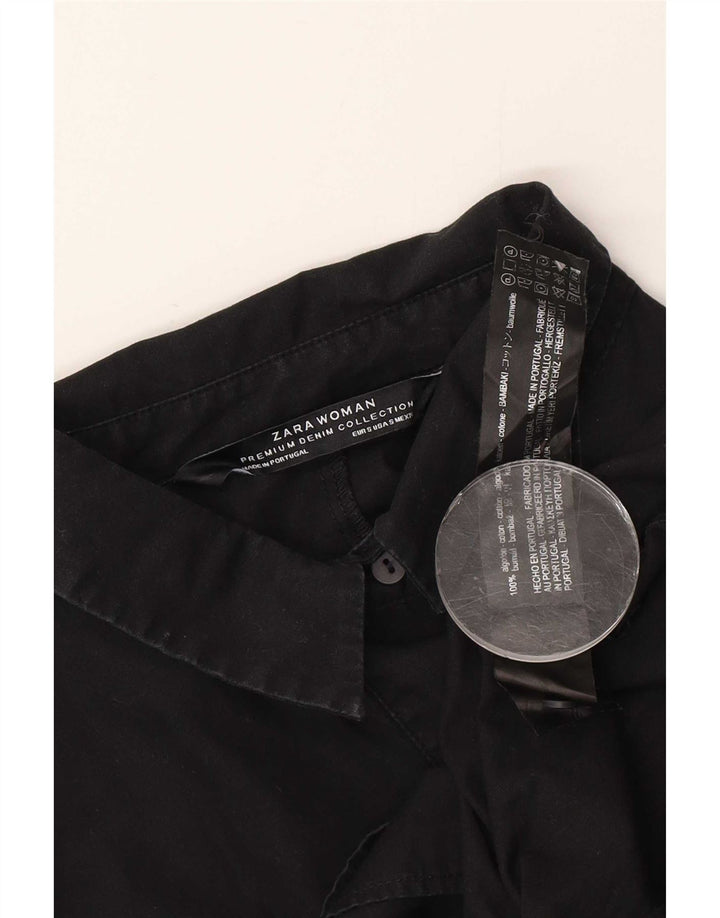 Damska bluzka koszulowa oversize Zara UK 10, mała, czarna, bawełniana