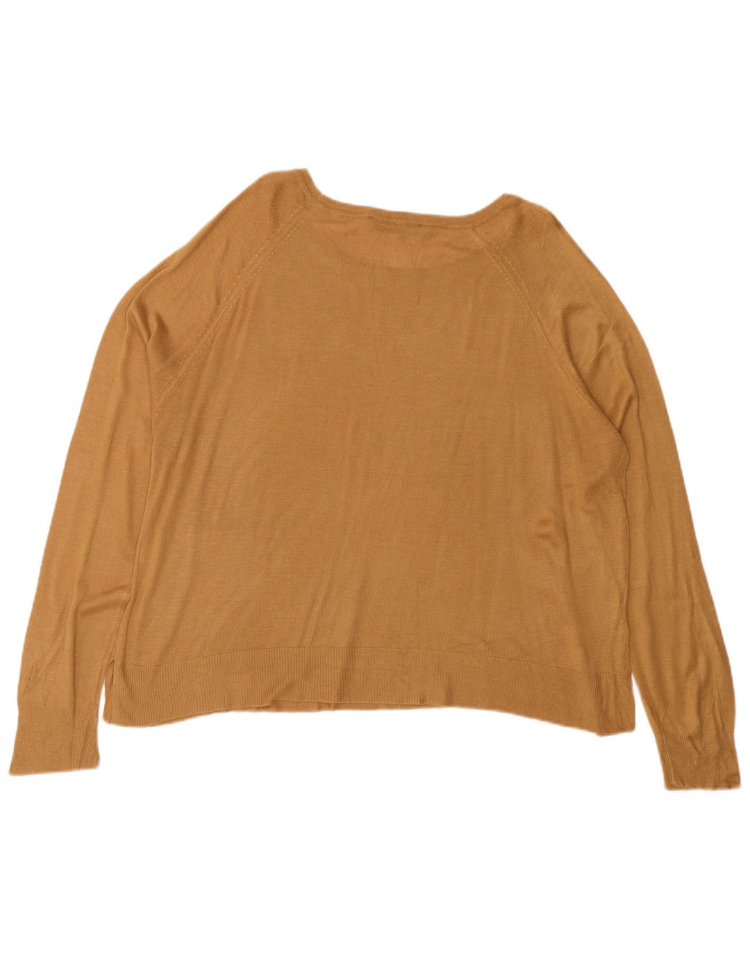 Damski sweter oversize ZARA z dekoltem w łódkę UK 16, duży brązowy