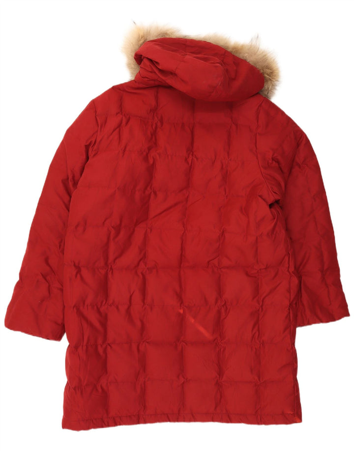 BRUGI Damski, oversize'owy, ocieplany płaszcz z kapturem IT 50 XL, czerwony poliester