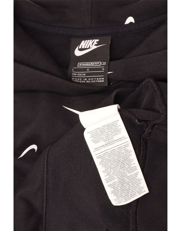 Dziewczęca bluza z kapturem NIKE Standard Crop Graphic 12-13 lat, duża, czarna