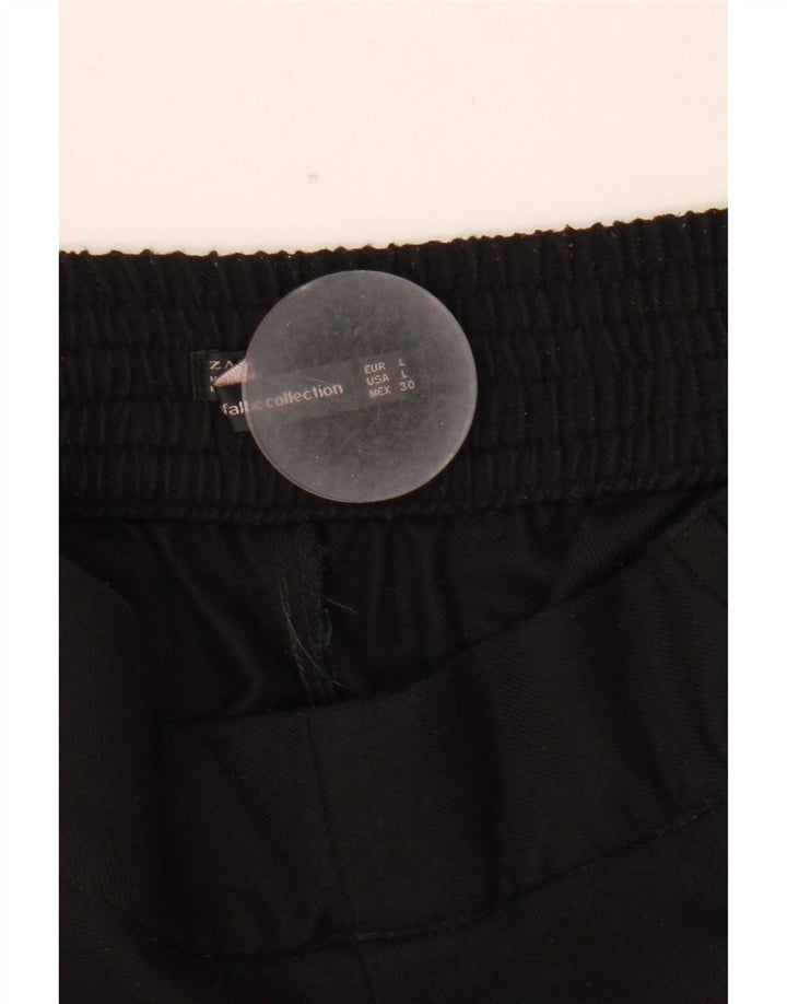 Spodnie damskie Zara Capri z szerokimi nogawkami, duże W30 L20, czarne
