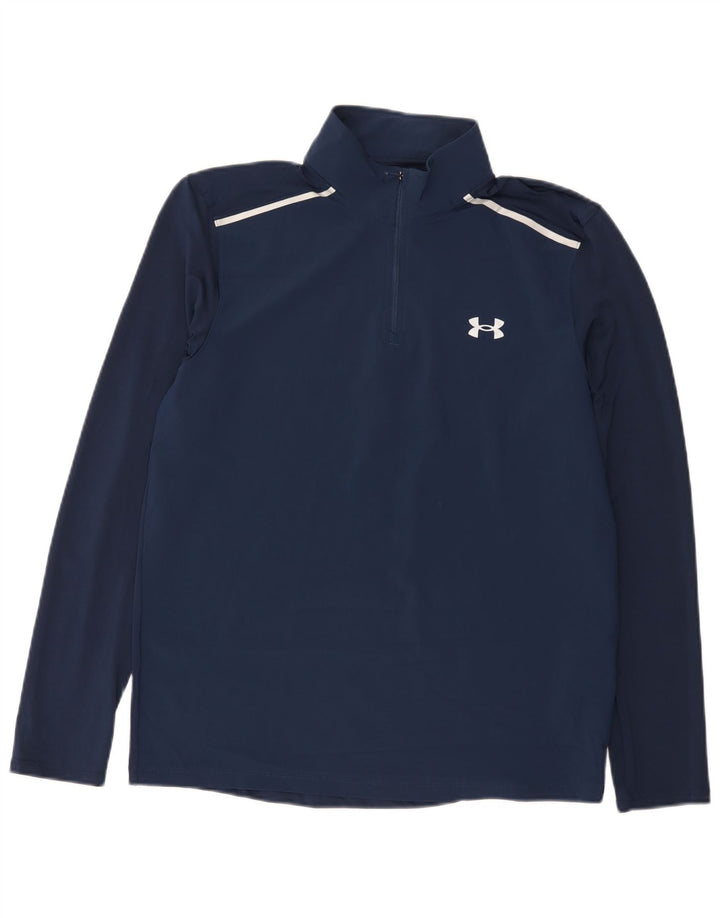 Męski dres Under Armour z grafiką i zamkiem błyskawicznym, średni granatowy