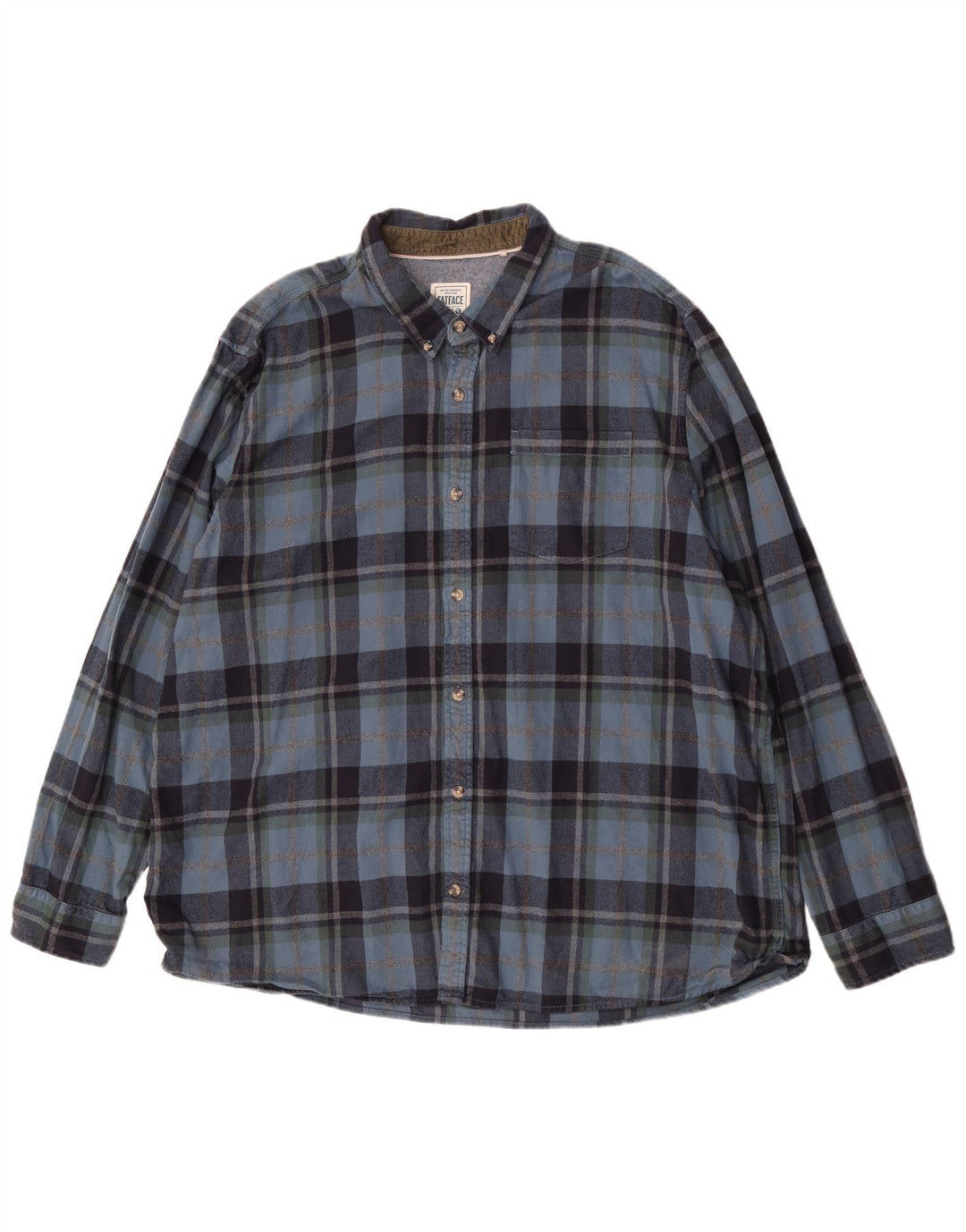 Koszula flanelowa męska Fat Face o regularnym kroju, 4XL, granatowa, bawełniana w kratkę