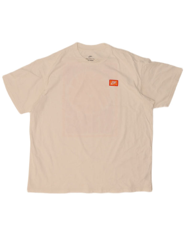 Męski T-shirt Nike o luźnym kroju z grafiką, duży, biały, bawełniany