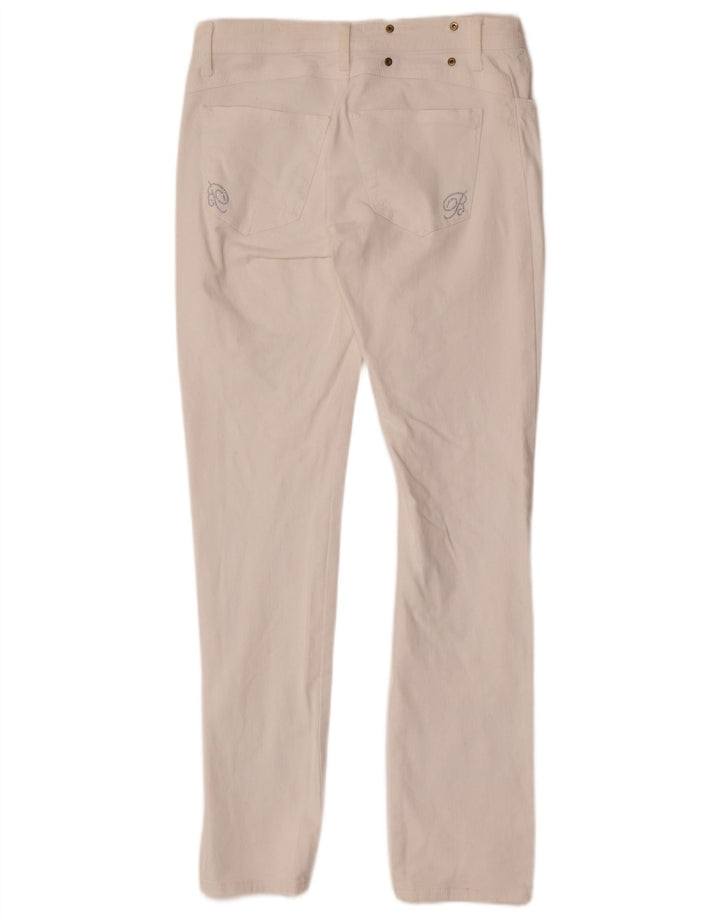 Blumarine Damskie jeansy slim IT 44 Medium W30 L33 Biała bawełna