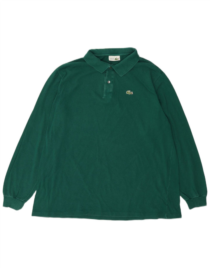 Męska koszulka polo z długim rękawem LACOSTE, rozmiar 8, 3XL, zielona bawełna