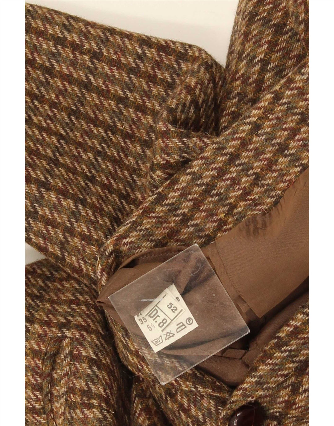 Vintage męska marynarka zapinana na 2 guziki IT 52 XL, brązowa wełna w pepitkę