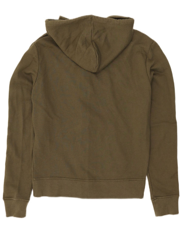 Tommy Hilfiger Womens Graphic Zip Hoodie Sweater UK 16 Large Khaki Cotton