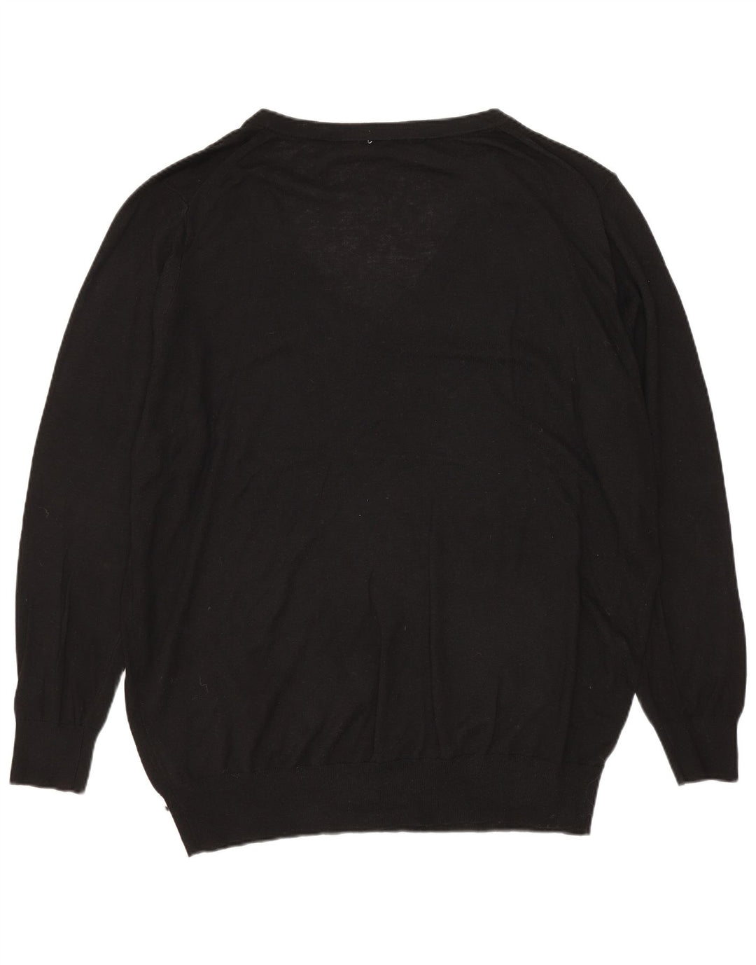 Damski sweter oversize z dekoltem w kształcie litery V, Zara UK 14, średni czarny modal