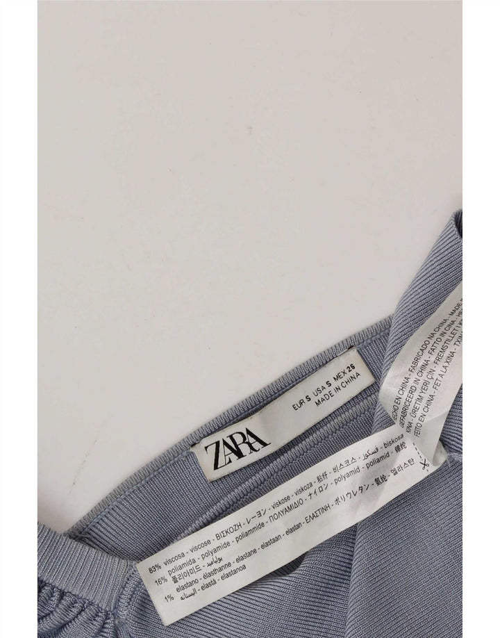 Damski top z odkrytymi ramionami Zara UK 8 Small Blue Viscose
