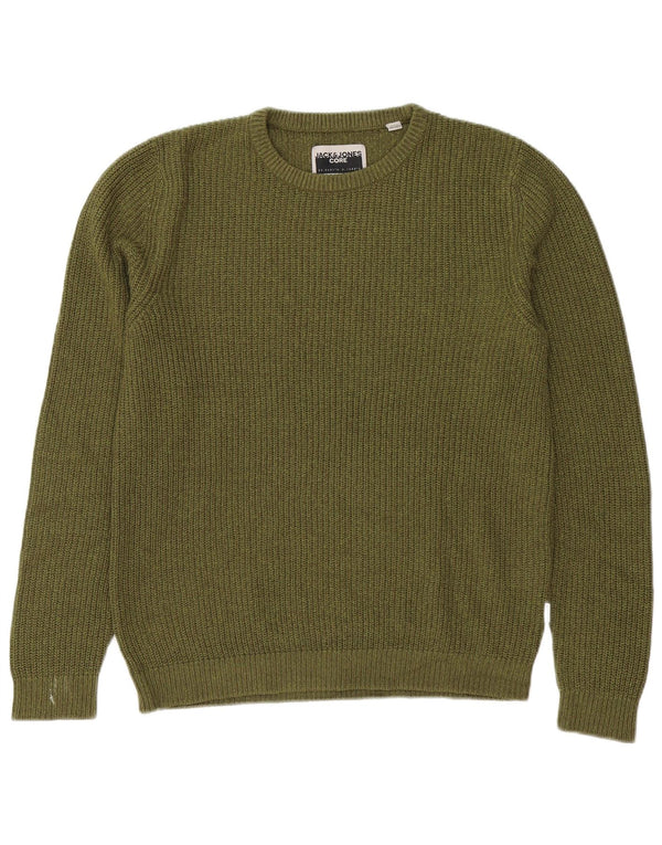 Męski sweter Jack & Jones z dekoltem w łódkę, duży, akrylowy khaki