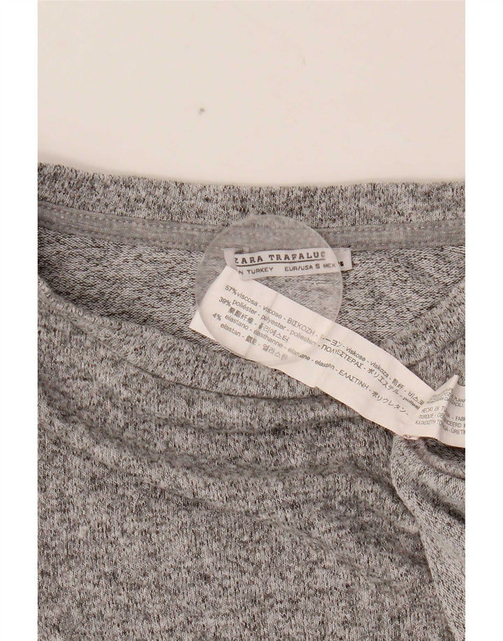 Damska koszulka oversize Zara Top UK 10 Small, szara, nakrapiana wiskoza