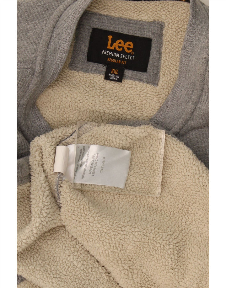 Męski sweter Lee o regularnym kroju, 2XL, szary, bawełniany