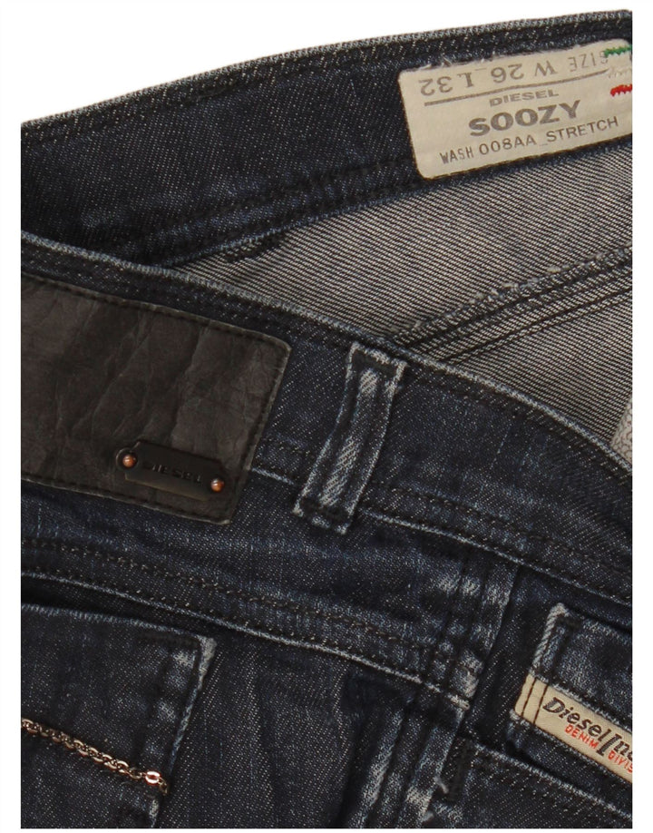 Damskie jeansy Diesel Soozy Bootcut W26 L32 Granatowa bawełna