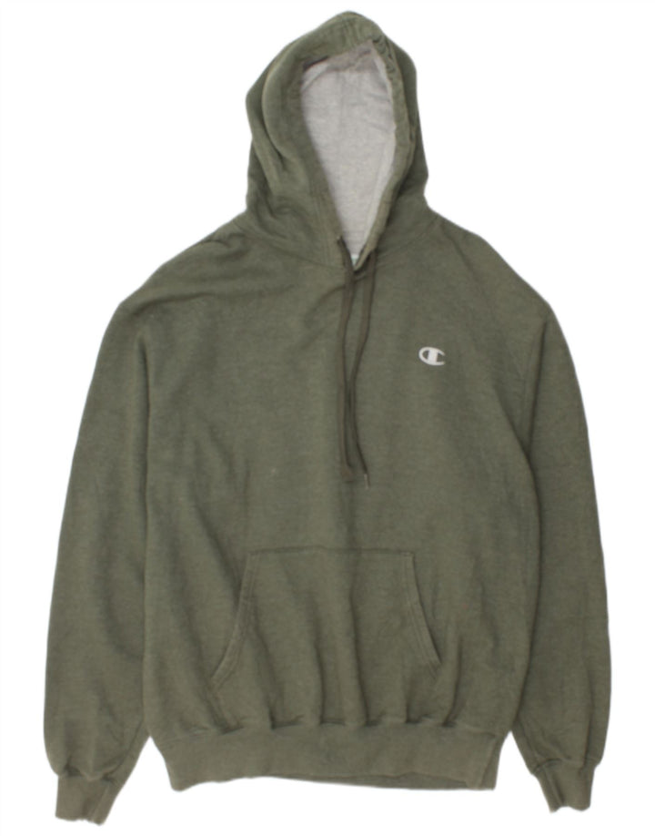 Męski sweter z kapturem Champion, duży, bawełniany khaki