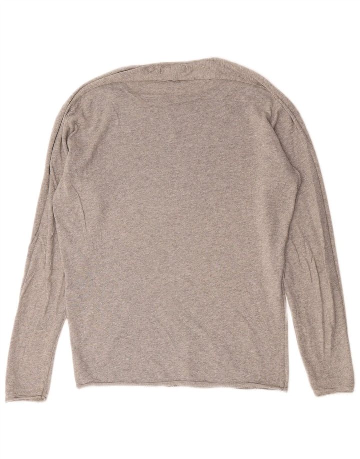 Męski sweter Zara z dekoltem w łódkę, mały, szary, nakrapiany