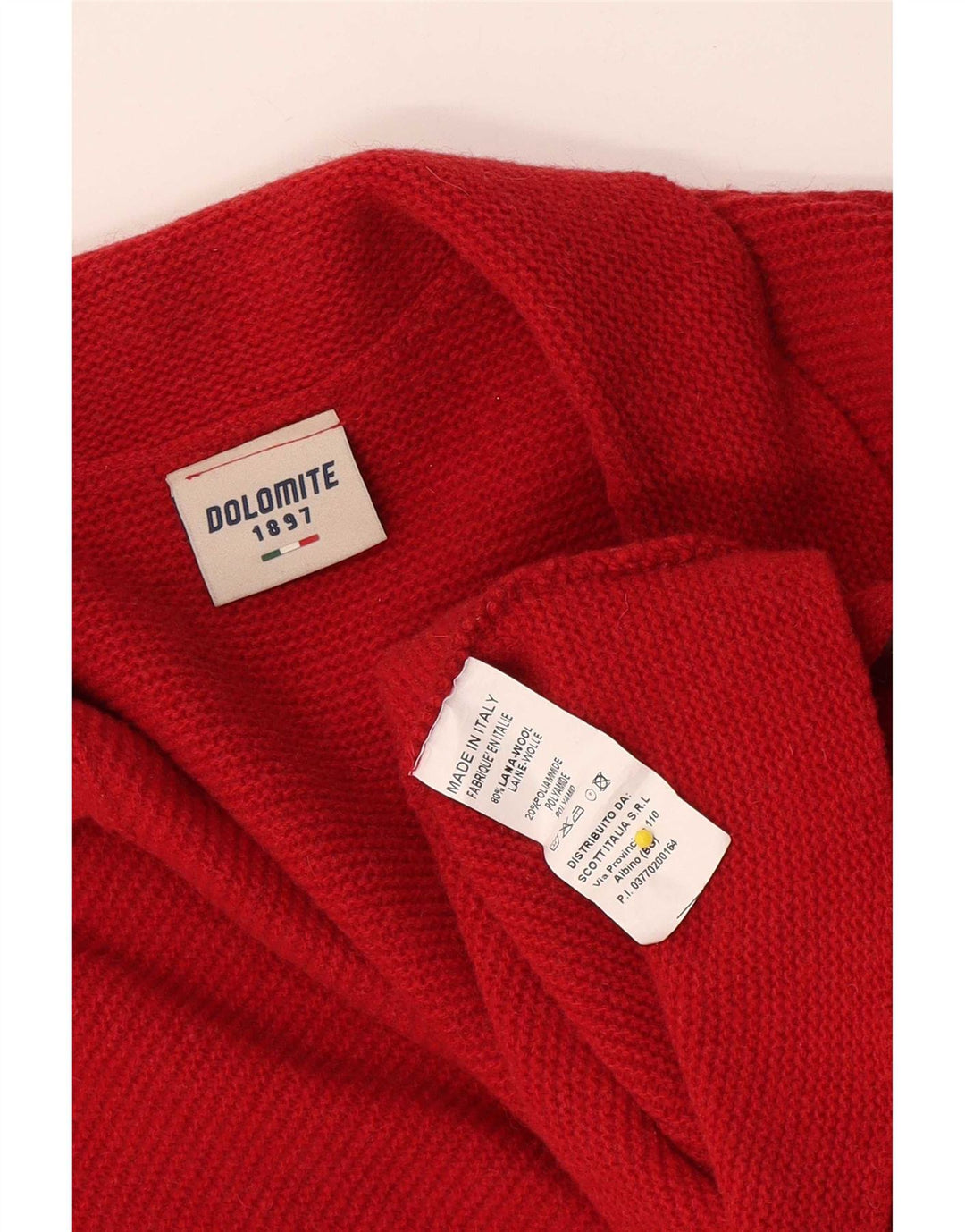 Sweter damski Dolomite UK 16, duży, czerwony, wełniany