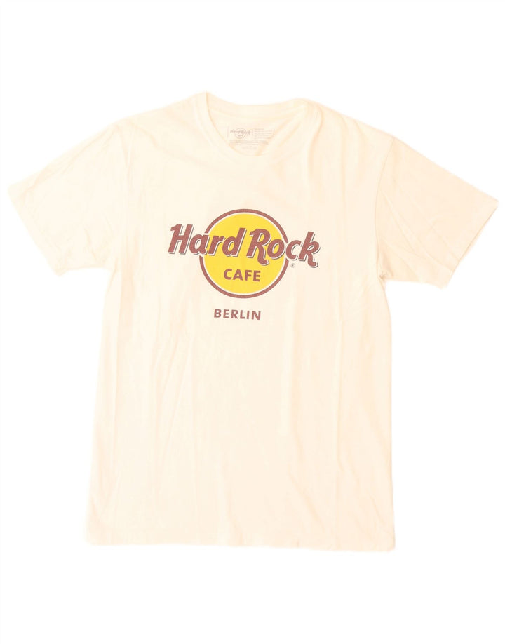 Męska koszulka z grafiką Hard Rock Cafe Berlin, średnia, biała bawełna